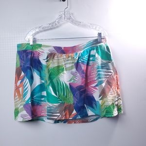 CACIQUE Floral Swim Skort/ Bottom Plus Size